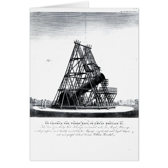 William Herschels Forty fot teleskop Hälsningskort (Framsidan)