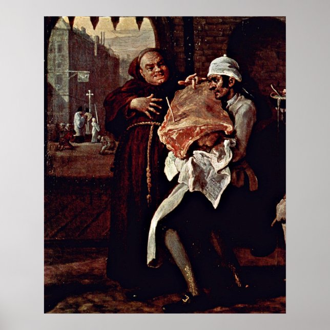 William Hogarth's rosta beef från Old England Poster (Framsidan)