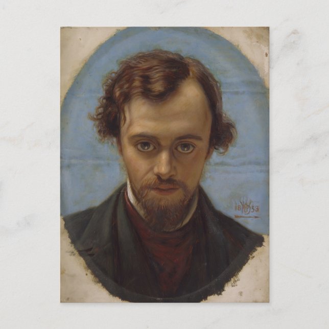 William Hunt-Porträtt från Dante Gabriel Rossetti Vykort (Framsida)