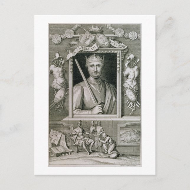 William I the Conqueror (1027-87) Kung of England Vykort (Framsida)