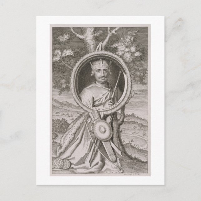 William II 'Rufus' (c.1056-1100) Kung of England f Vykort (Framsida)