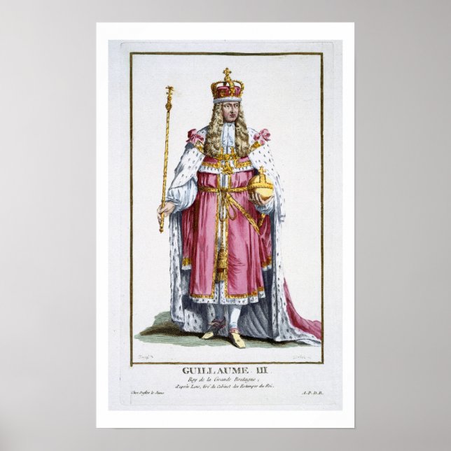 William III (1650-1702) of Orange, 1780 (färgad) Poster (Framsidan)