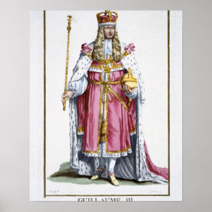 William III (1650-1702) of Orange, 1780 (färgad) Poster