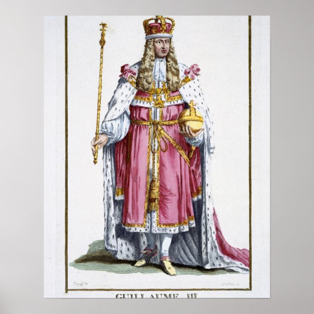 William III (1650-1702) of Orange, 1780 (färgad) Poster (Framsidan)