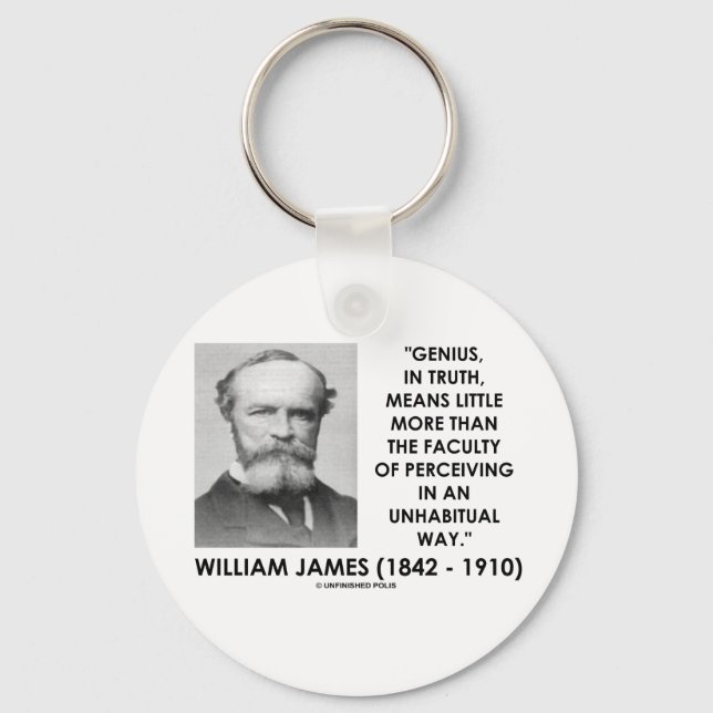 William James Genius uppfattar ett sätt som inte ä Nyckelring (Framsida)