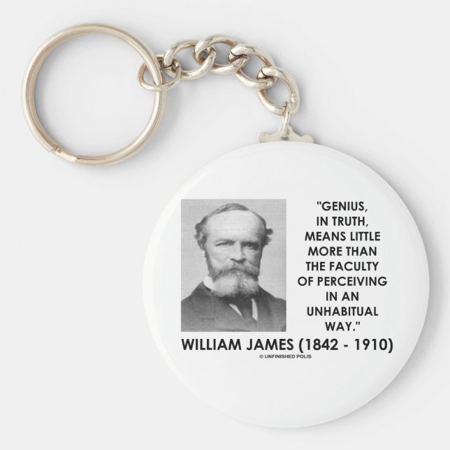 William James Genius uppfattar ett sätt som inte ä Nyckelring (Framsidan)