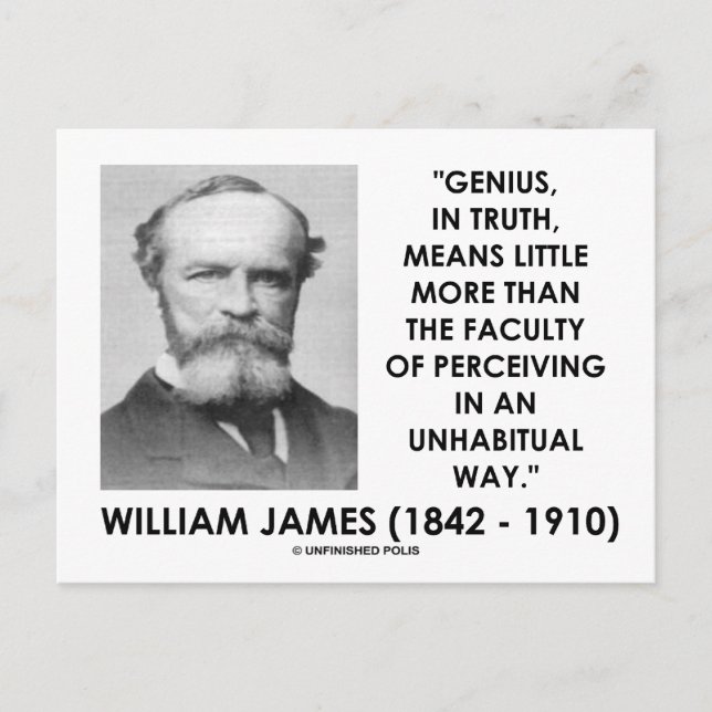 William James Genius uppfattar ett sätt som inte ä Vykort (Framsida)