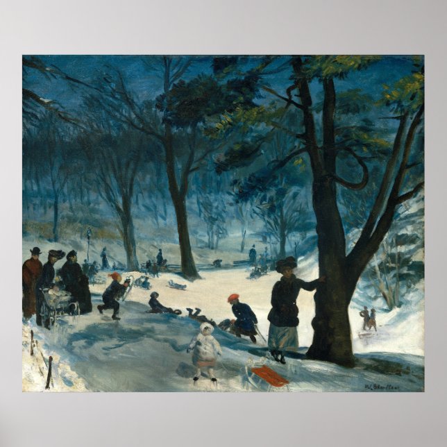 William James Glackens Central Park Winter Poster (Framsidan)