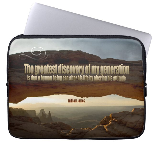 William James inspirational Quote "Attitude" Laptop Fodral (Framsidan)
