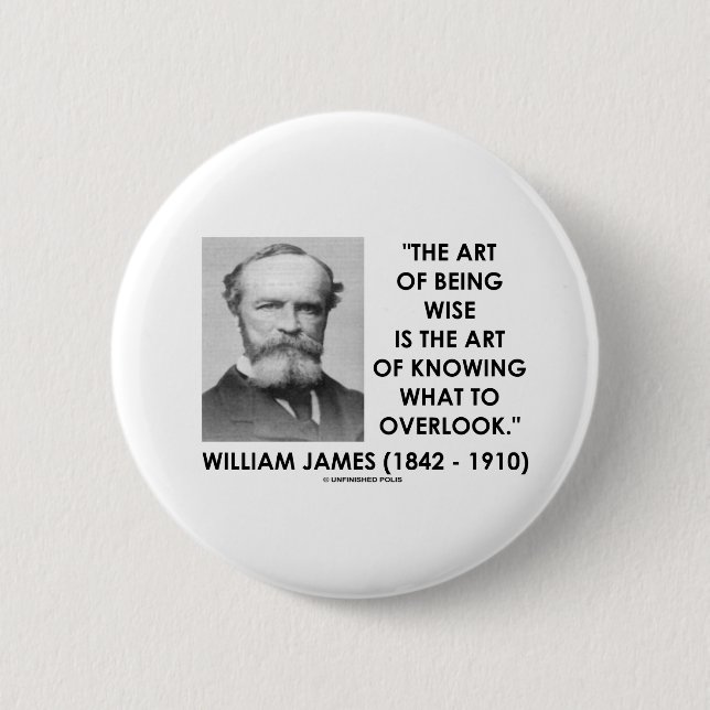 William James konst av att vara klok konst som ska Knapp (Framsida)