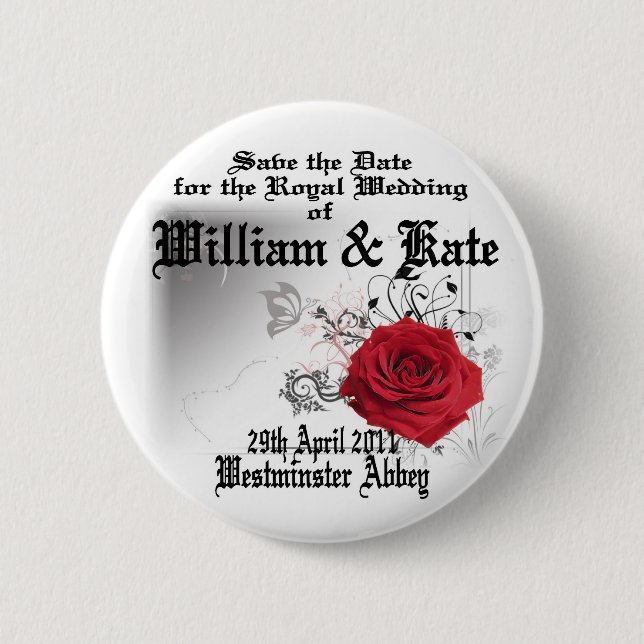 William & Kate kunglig gifta sig Collectibles Knapp (Framsida)