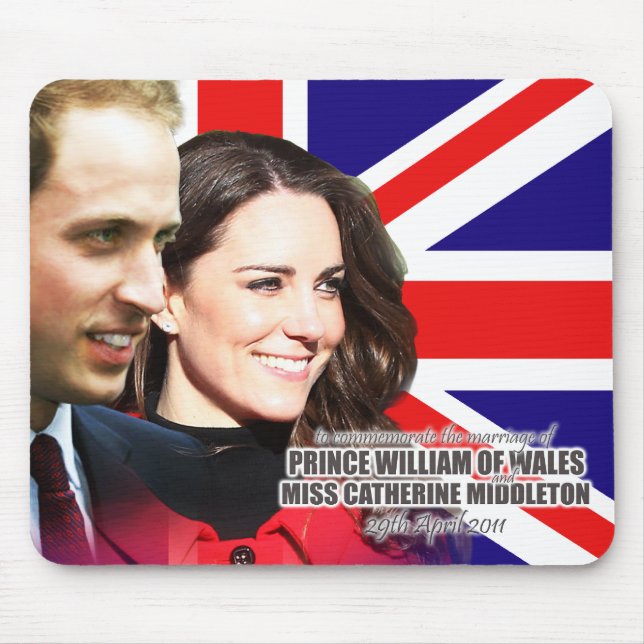 William & Kate kungliga gifta sig Mousepad Musmatta (Framsidan)