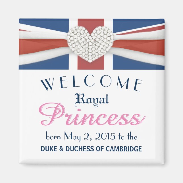 William & Kate - Royal Baby minneshögste Gift Magnet (Framsidan)
