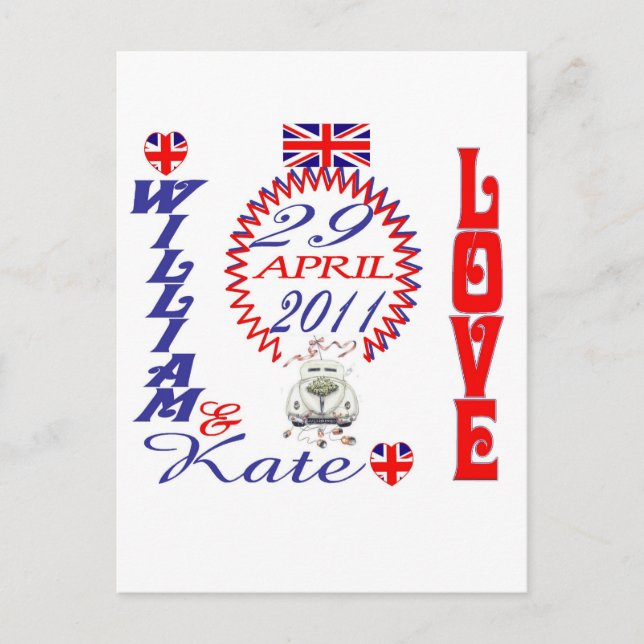 William & Kate Royal Bröllop Collectibles Souvenir Vykort (Framsida)