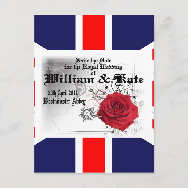 William & Kate Royal Bröllop Collectibles Souvenir Vykort (Framsida)