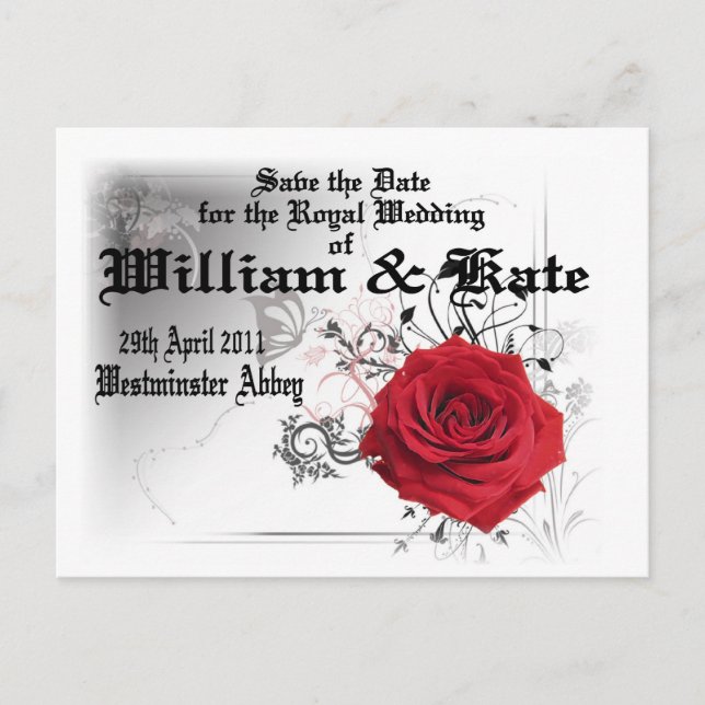 William & Kate Royal Bröllop Collectibles Souvenir Vykort (Framsida)