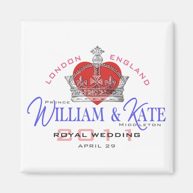William & Kate Royal Bröllop Magnet (Framsidan)