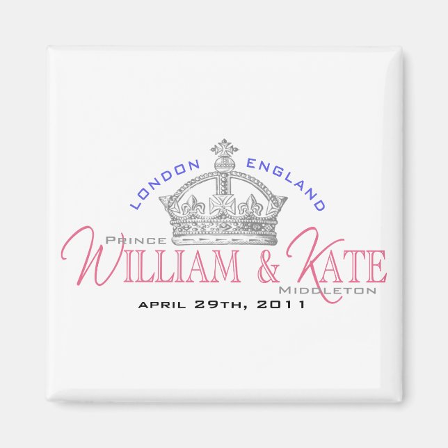William & Kate Royal Bröllop Magnet (Framsidan)