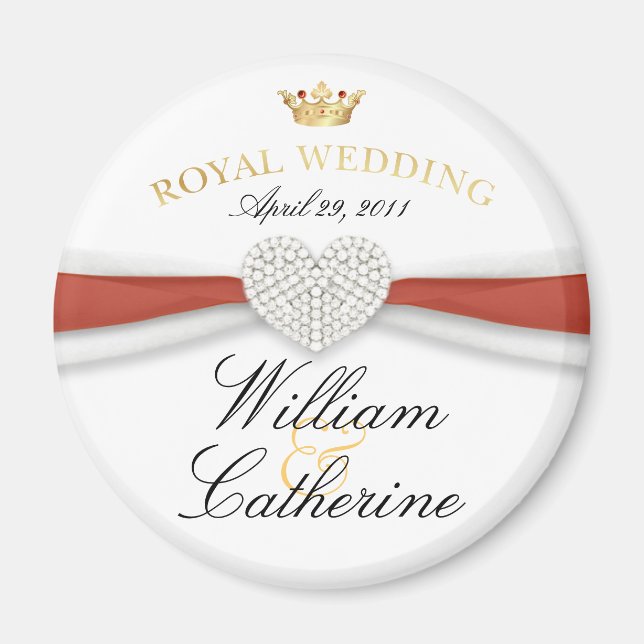 William & Kate - Royal Bröllop minneshögste Gift Magnet (Framsidan)