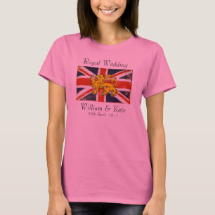 William & Kate Royal Bröllop T-Shirt (Rosa)