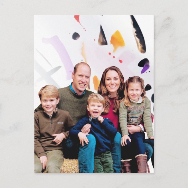 William Kate Royal Family Postcard Vykort (Framsida)