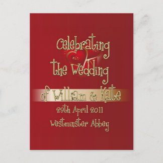 William & Kate Royal Wedding Minnessaker Souvenir Vykort