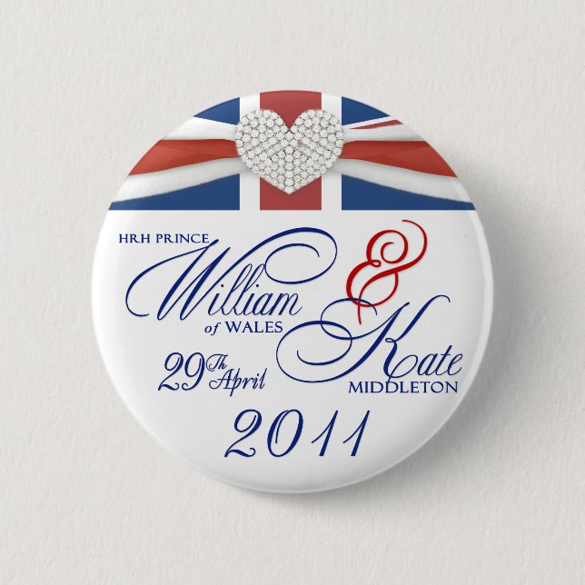 William & Kate som gifta sig den jubileums- Knapp (Framsida)
