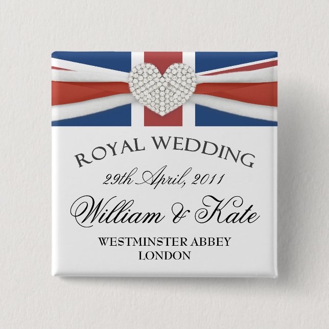 William & Kate som gifta sig den jubileums- Knapp (Framsida)