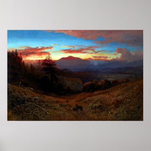 William Keith Sunset på Mount Diablo Marin Sunset Poster