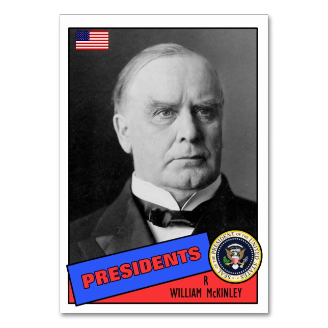 William McKinley Basebollkort Bordsnummer (Framsidan)