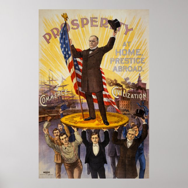 William McKinley Kampanj Poster Guld Standard (Framsidan)