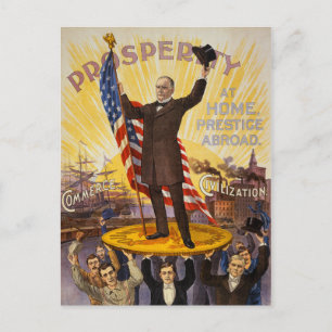 William McKinley Kampanj Poster Guld Standard Vykort