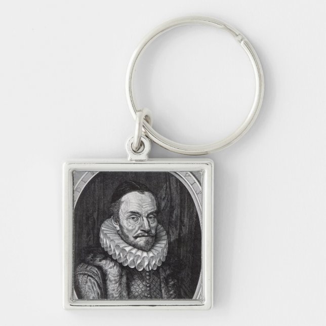 William mig Prince av orangen Fyrkantig Silverfärgad Nyckelring (Framsidan)