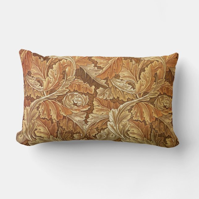 William Morris Acanthus Brown Höst löv Lumbarkudde (Framsida)