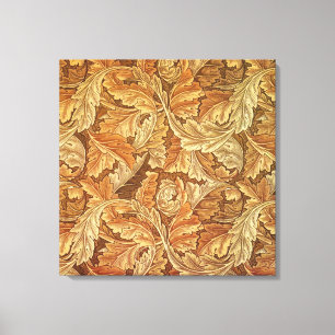 William Morris Acanthus Brun Höstlöv Canvastryck