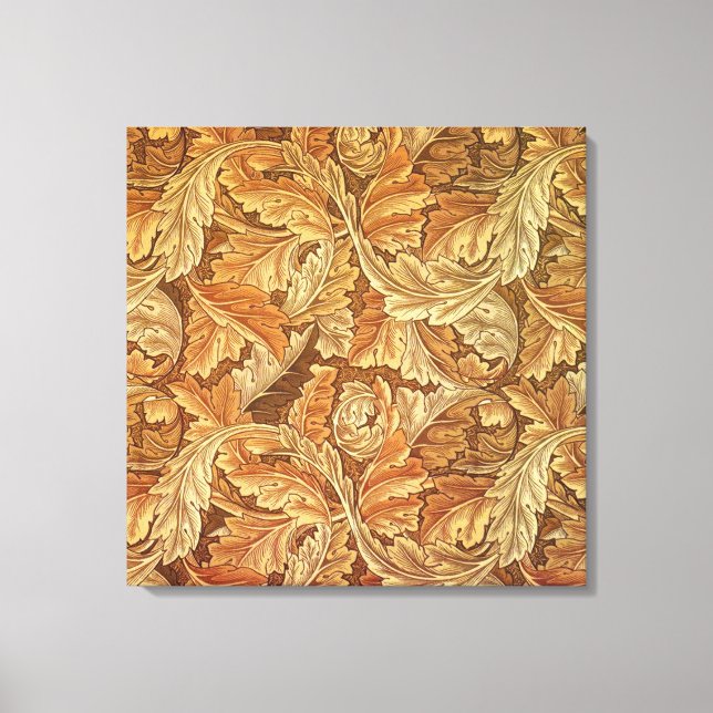 William Morris Acanthus Brun Höstlöv Canvastryck (Framsida)