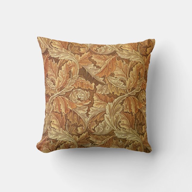 William Morris Acanthus Brun Höstlöv Kudde (Framsida)