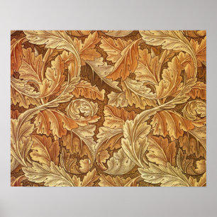 William Morris Acanthus Brun Höstlöv Poster