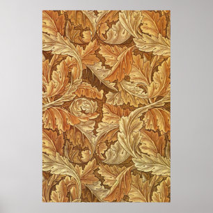 William Morris Acanthus Brun Höstlöv Poster