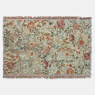 William Morris Acanthus Embroidery Blommönster Filt