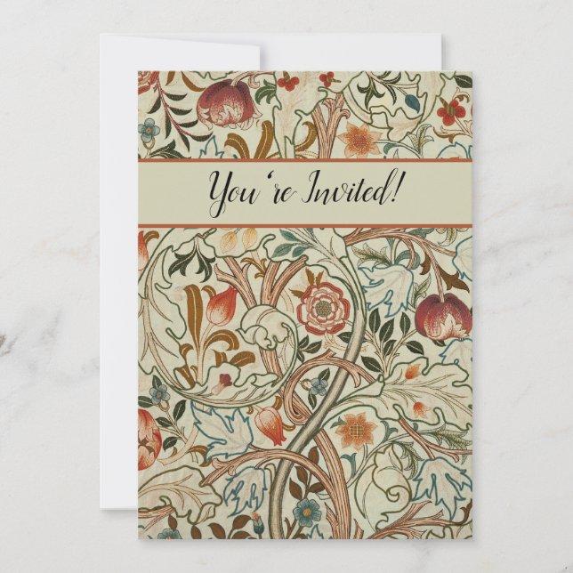 William Morris Acanthus Embroidery Blommönster Inbjudningar (Framsida)