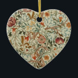 William Morris Acanthus Embroidery Blommönster Julgransprydnad Keramik<br><div class="desc">William Morris Acanthus dörrritain,  Morris and Company,  silke on linen 1890s - Blommigt Antique Mönster - Detta är en fotografisk återgivning av ett antikt brodery av William Morris,  som visar ett antikt dammfat paisley brocade mönster med spridda löv och blommor.</div>