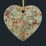 William Morris Acanthus Embroidery Blommönster Julgransprydnad Keramik<br><div class="desc">William Morris Acanthus dörrritain,  Morris and Company,  silke on linen 1890s - Blommigt Antique Mönster - Detta är en fotografisk återgivning av ett antikt brodery av William Morris,  som visar ett antikt dammfat paisley brocade mönster med spridda löv och blommor.</div>