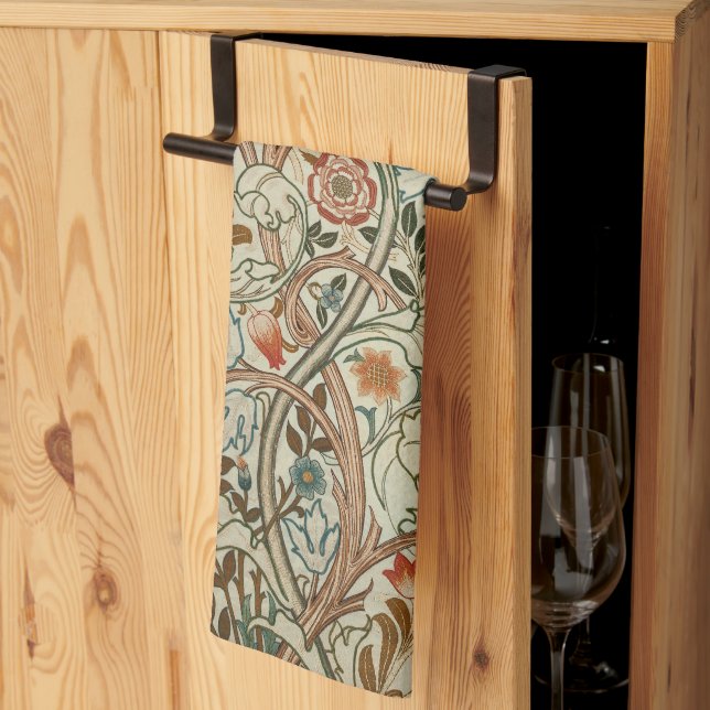 William Morris Acanthus Embroidery Blommönster Kökshandduk (Thirds Fold)