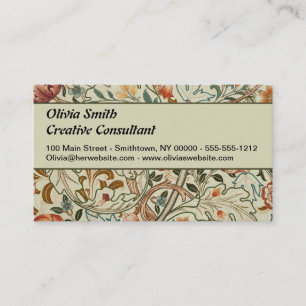 William Morris Acanthus Embroidery Blommönster Visitkort