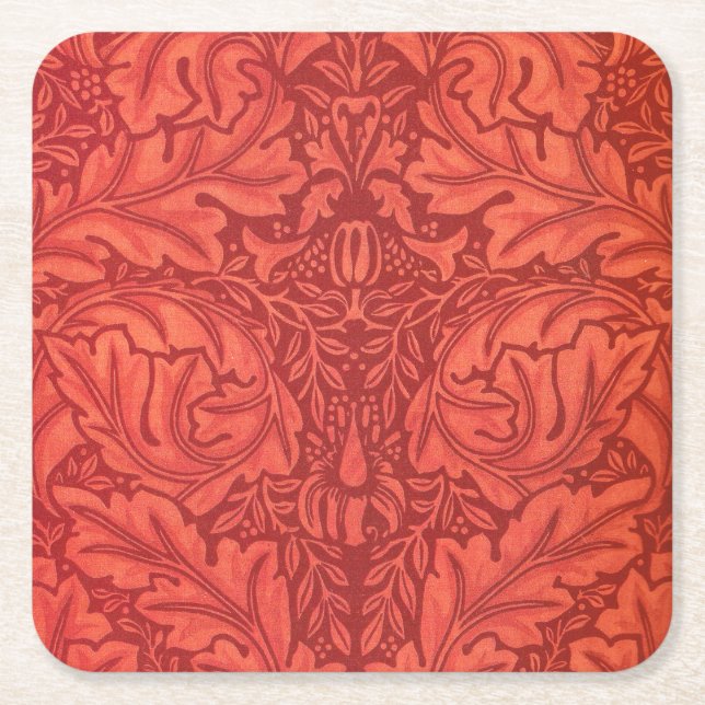 William Morris Acanthus för Velveteendesign Underlägg Papper Kvadrat (Framsidan)