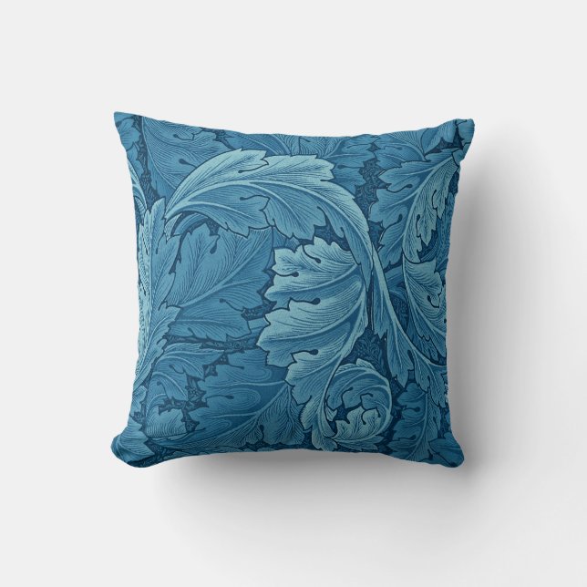 William Morris Acanthus in Blue Kudde (Framsida)