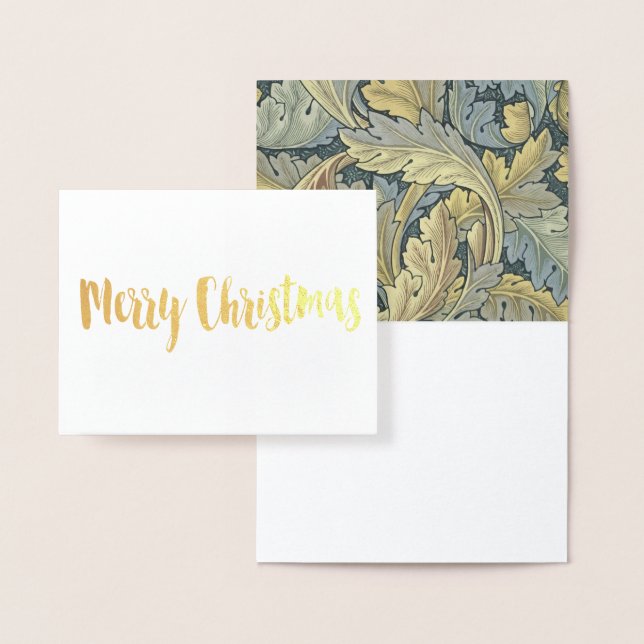 William Morris Acanthus Löv Blommigt Art nouveau Folierat Kort (Display)