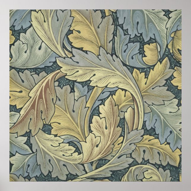 William Morris Acanthus Löv Blommigt Art nouveau Poster (Framsidan)