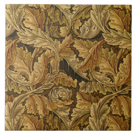 William Morris Acanthus Löv i Brown Kakelplatta